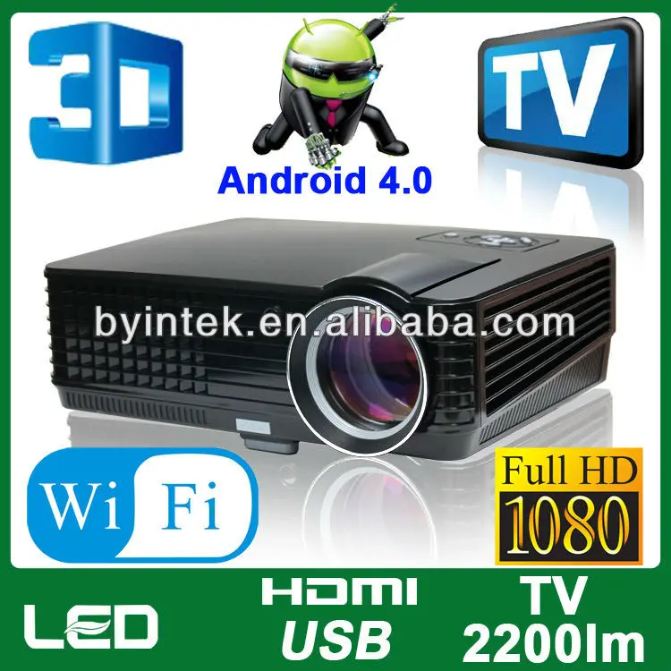 андроид 4.0 беспроводной usb тв высокой четкости hdmi жк- видео 3d привело 1080p проектор
