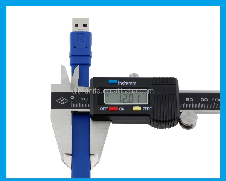 USB3.0 Male Flat Cable Blue OD=2.5*12.1mm L=0.3m