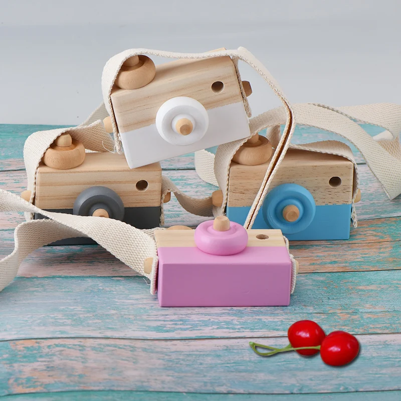 Free Shipping New Products new hottest girls favorite pink wooden toy camera for toddlers