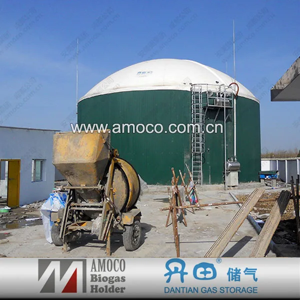 Power generation from methane gas using anaerobic digestion enamel to steel tanks for biogas plant