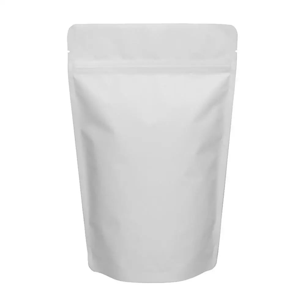 1kg Matte White Loose Leaf Tea Stand Up  Ziplock Pouch