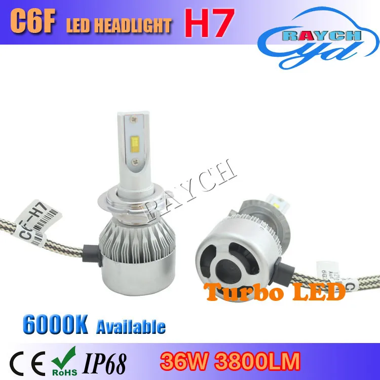 Top seller 3800lm H4 H7 H8 H9 H11 H13 9004 H13/H16 9005 9006 C6F прокат светодиодные лампы фар