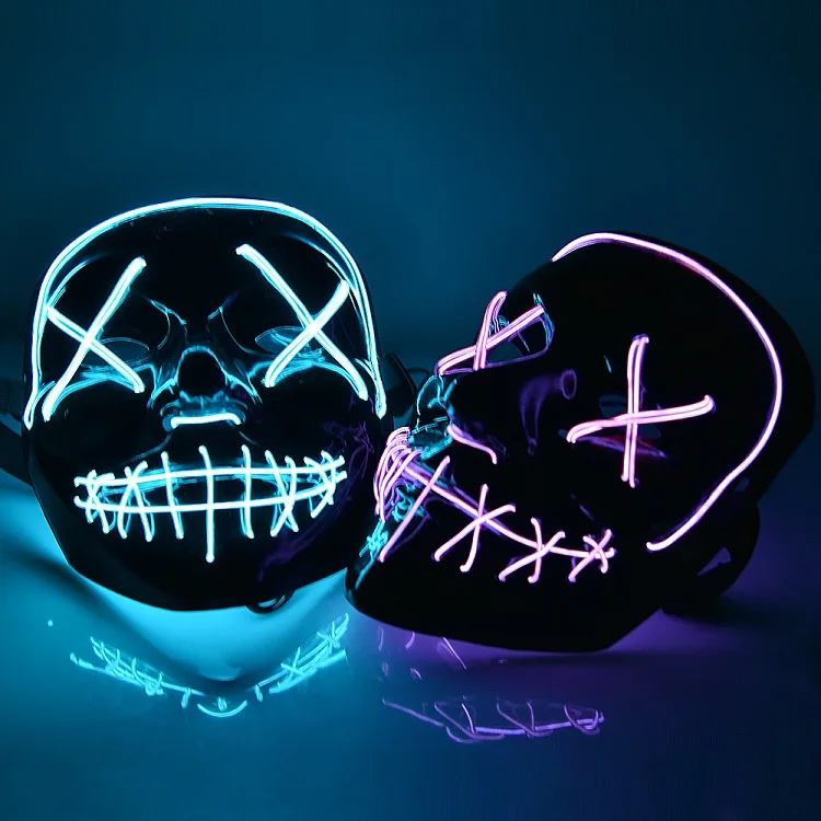
Best seller Neon El Wire Lighting Up Glow Mask Halloween Led Mask 