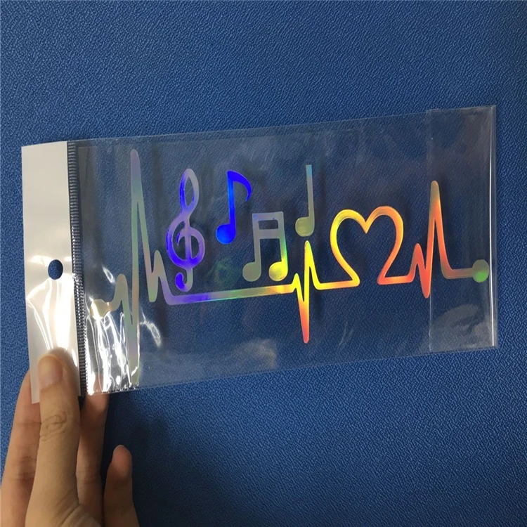 Hot Sell Custom Logo 3D Holographic Glitter Hologram Decals Sticker