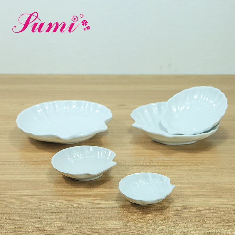 Best selling white shell shape plate dish use for dinnerware