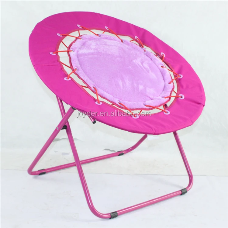 Folding Round Elastic Bungee Chair Picnic Camping Beach Kids Fishing Chair Metal Outdoor Furniture Aluminum Opp Bag