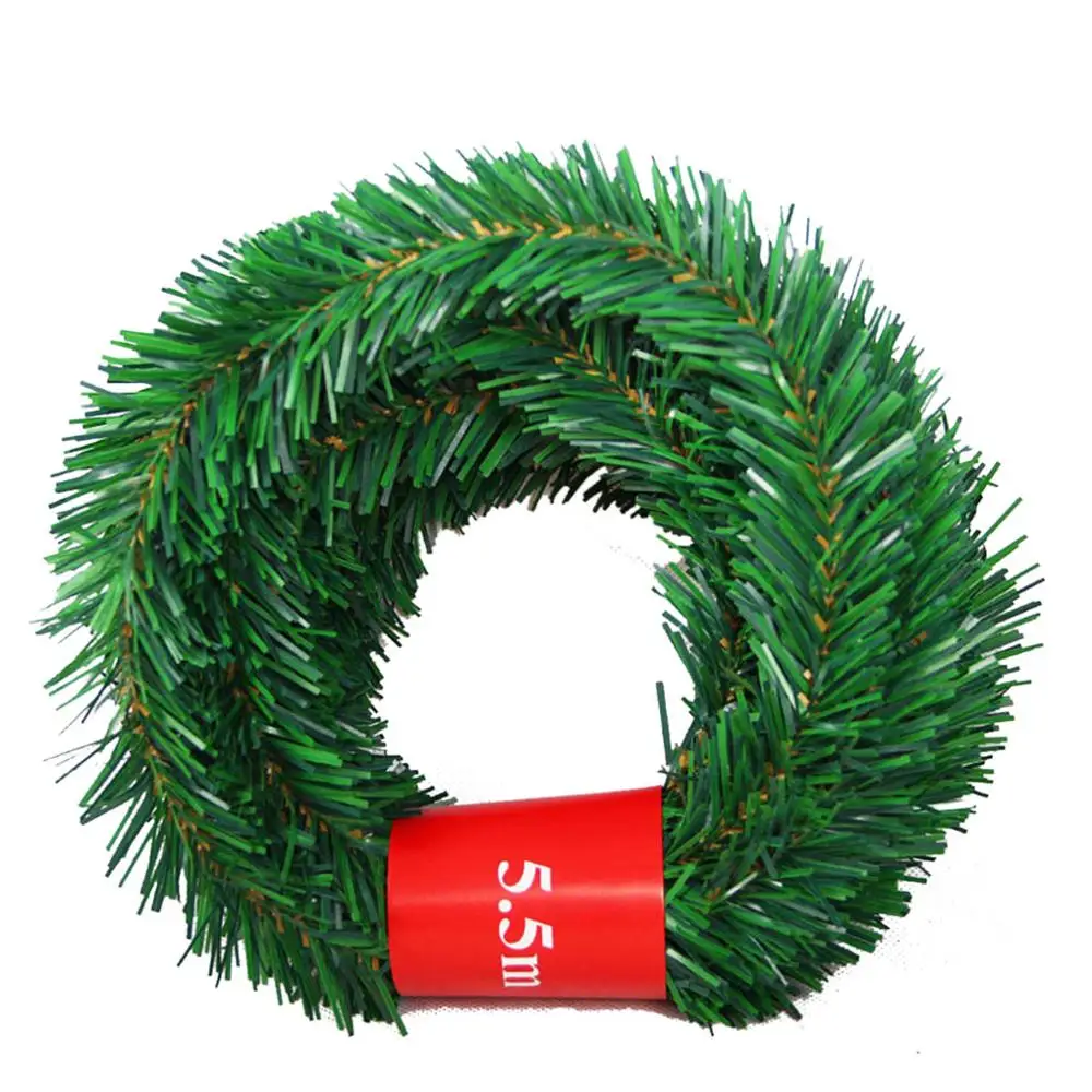 5.5m Pine Christmas Garland Decorative Eco-friendly Green Artificial Xmas Tree Rattan Banner Decoration