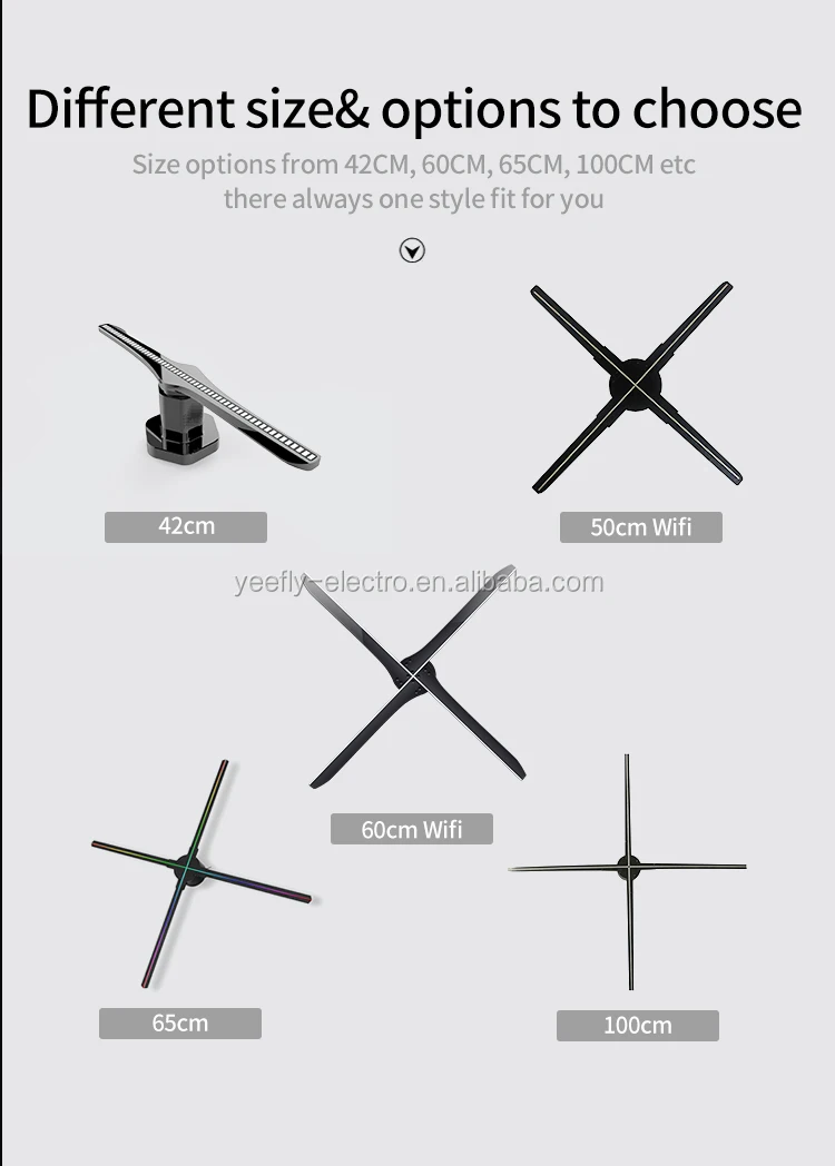 
Spinning Micro WIFI 3D Hologram Fan LED HOLOGRAM FAN with 65cm 