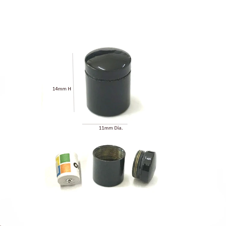 11*14mm Outdoor portable magnetic container brass black small hiding geocaching containers