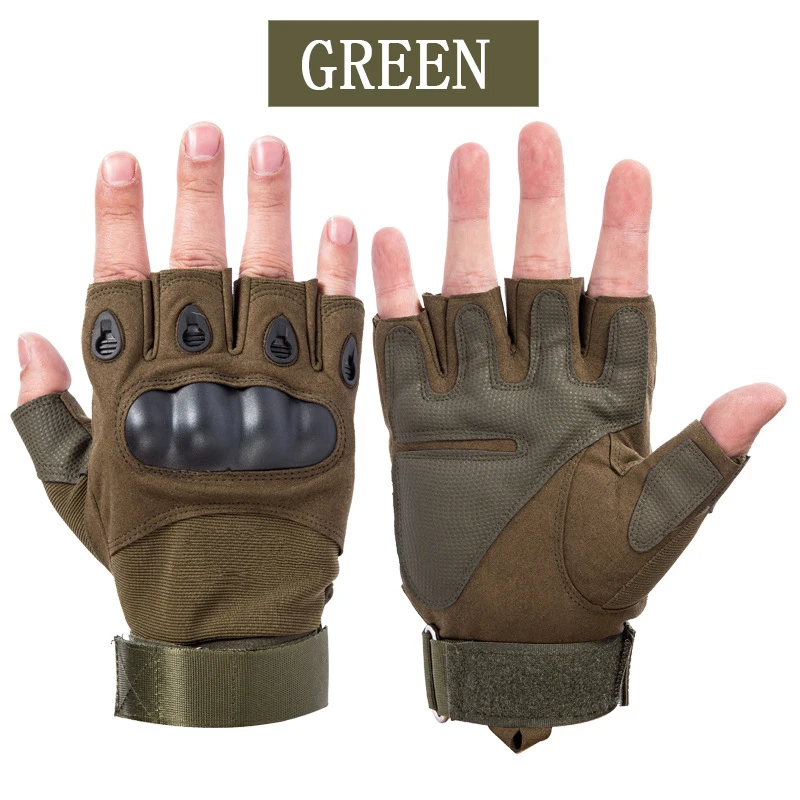 Free Sample Half Finger Tactical  Gloves  Protect Shell Carbon Paintball Combat Gloves