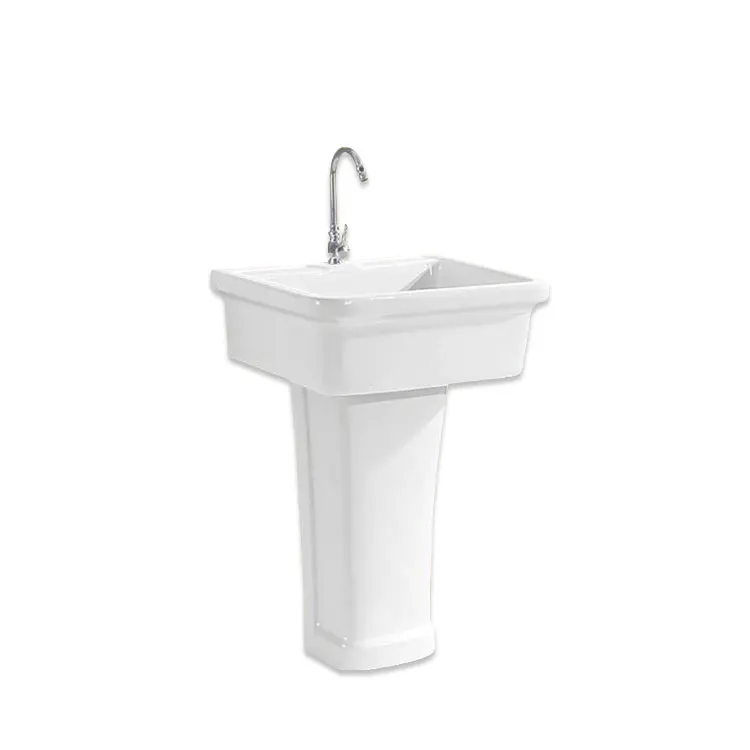 Bathroom ceramics laundry tub wash sink with a washboard