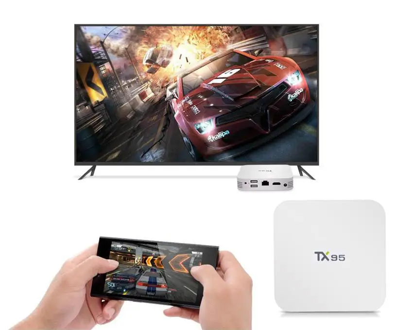 TX95 Android 6.0 Зефир TV Box S905x 2 ГБ Ram 16 ГБ Rom Dual Band Wi-Fi kodi16.1 смарт BT 4.1 Android TV Box TX95
