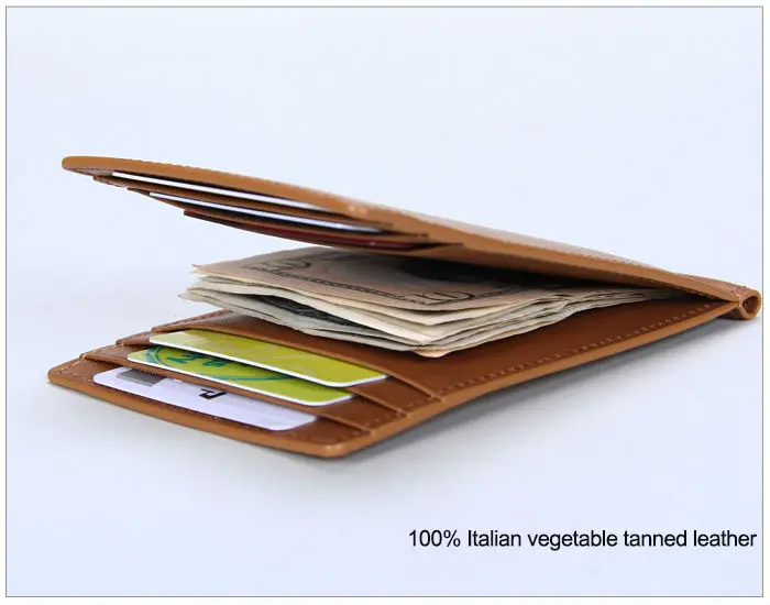 Кошелек из итальянской кожи растительного дубления/зажим для денег/визитница
