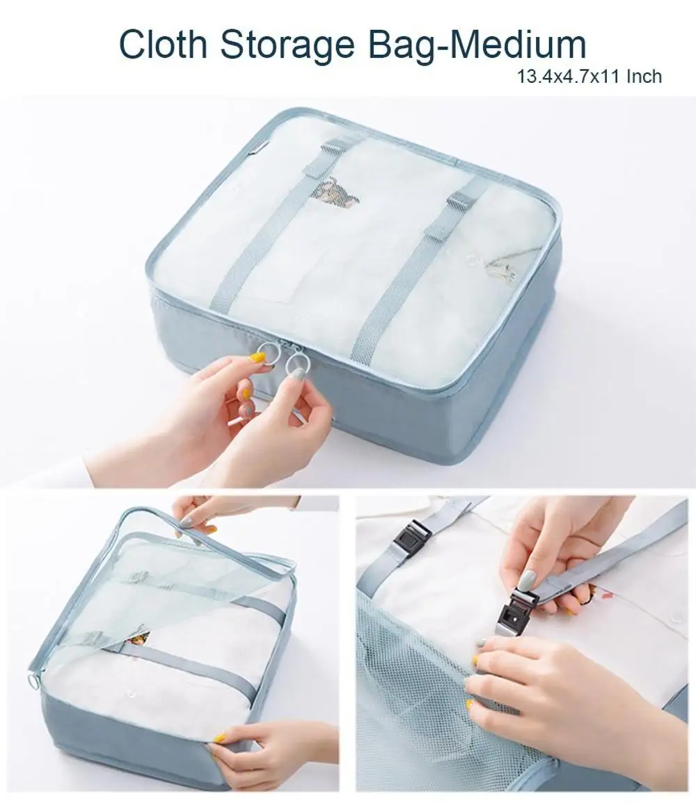 6PCS Travel Packing Cubes Luggage Bag Travel Luggage Cases Travel Bag Organizer