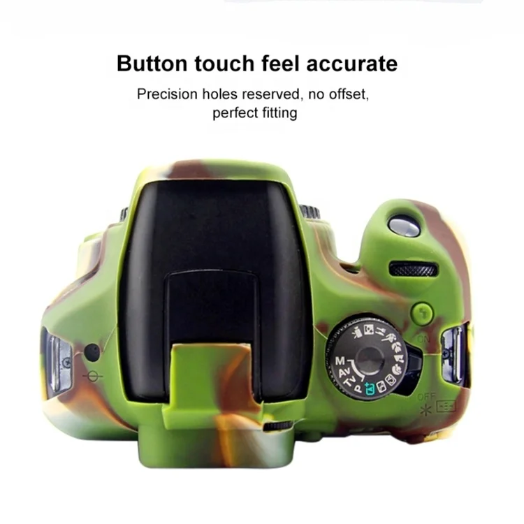 OKSILICONE High Quality Camouflage Green Silicone Soft Camera Case Mini Portable Camera Protective Cover