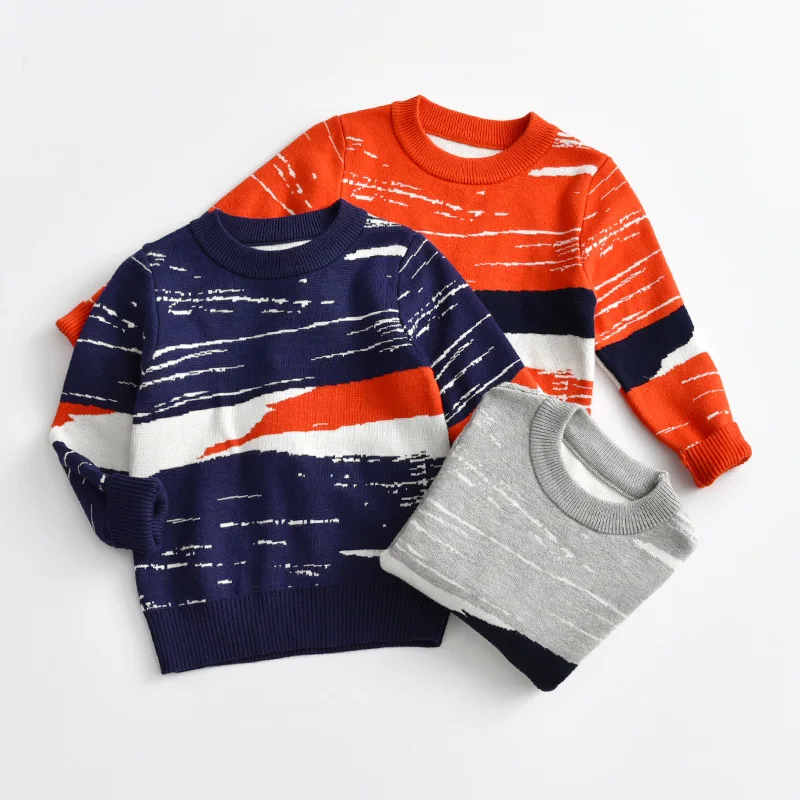 
Autumn children graffiti cartoon kids ugly baby boy sweater knitting machine designs 