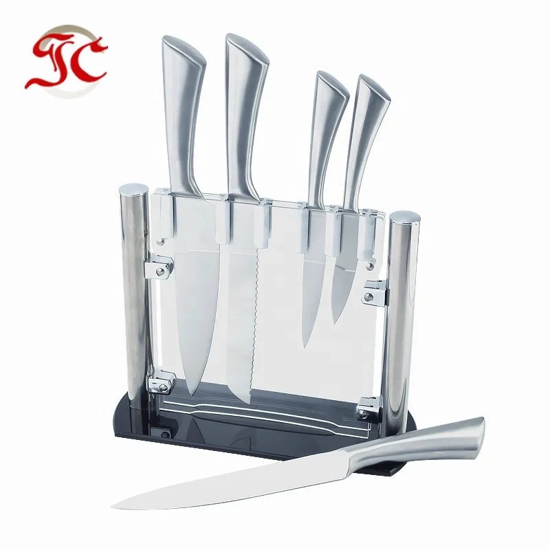 
Best Selling 5 Piece set Stainless Steel Kitchen Knife Set With Acrylic Stand 