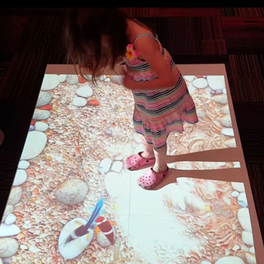 Magic interactive projection floor system for advertising, interactive projection system/softwave