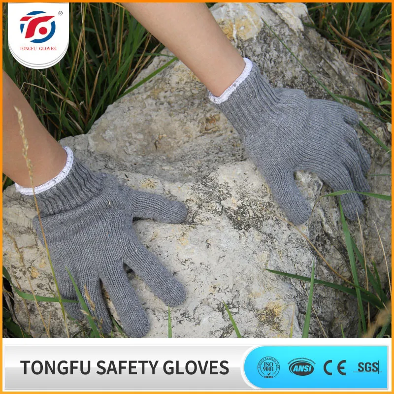 10 gauge cotton seamless knitted working protective gloves
