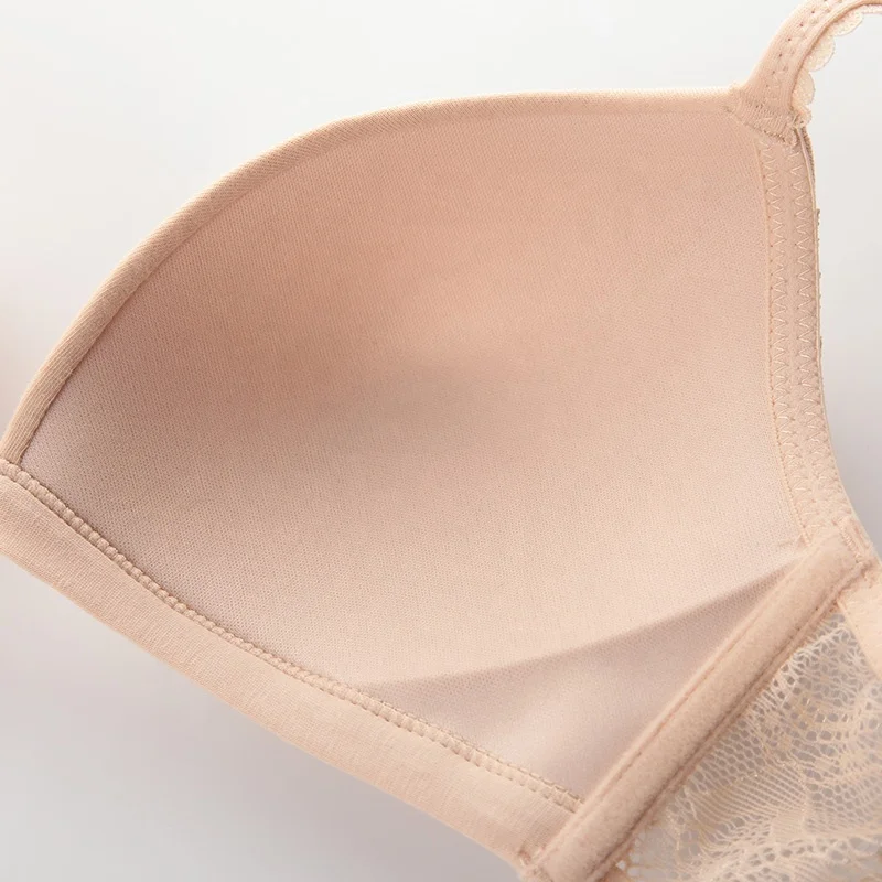 
Wholesale Sexy lace underwear girl bra No steel ring thin cotton cup bra Sleep bra 