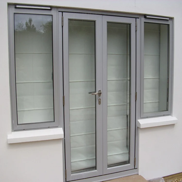 Powder coated energy saving lasted design  double glazing bullet proof doors