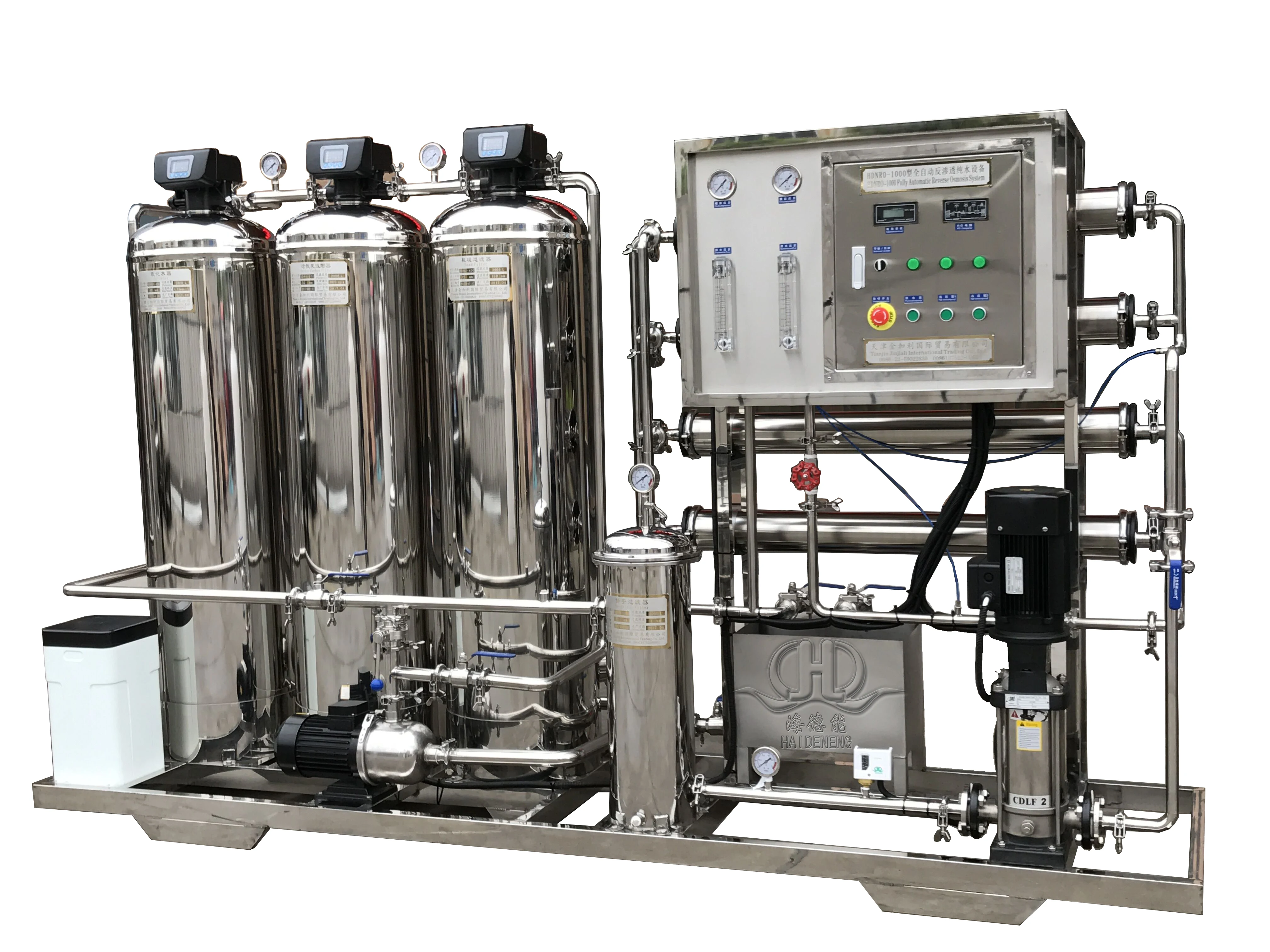 RO hard water treatment systems with softener