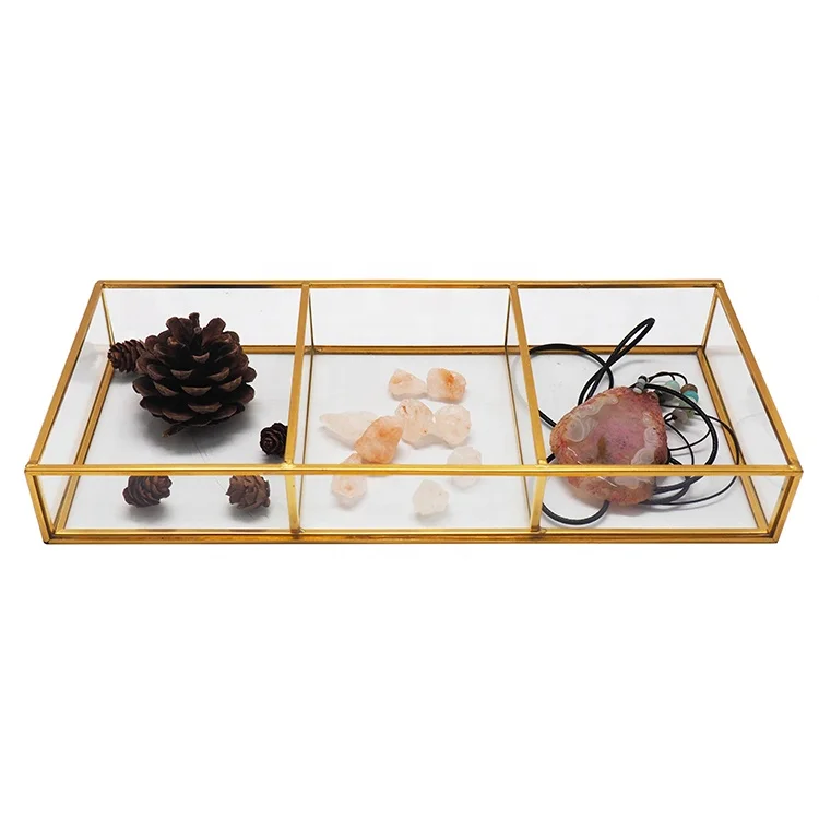 TR-1001 Make-up Organizer  Handmade Jewelry Display Storageglass jewelry tray