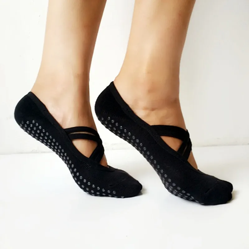 Высококачественные носки для йоги, Нескользящие Хлопковые женские осенние носки для йоги, пилатеса с захватами