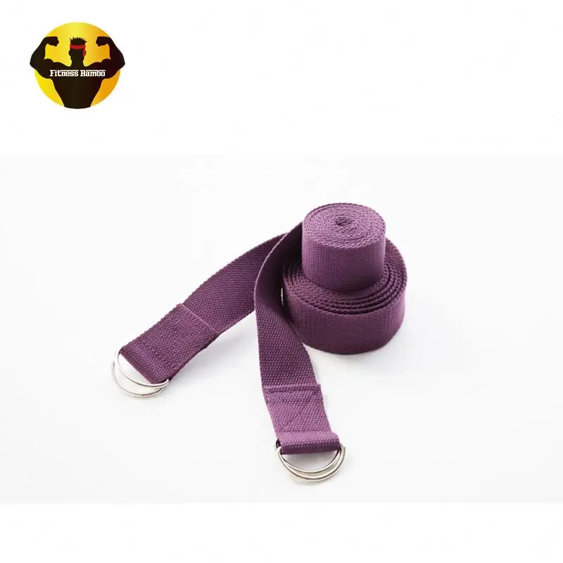 Rambo hot selling 2019 Colorful D Ring training Cotton Stretch hemp Yoga bands and yoga Strap