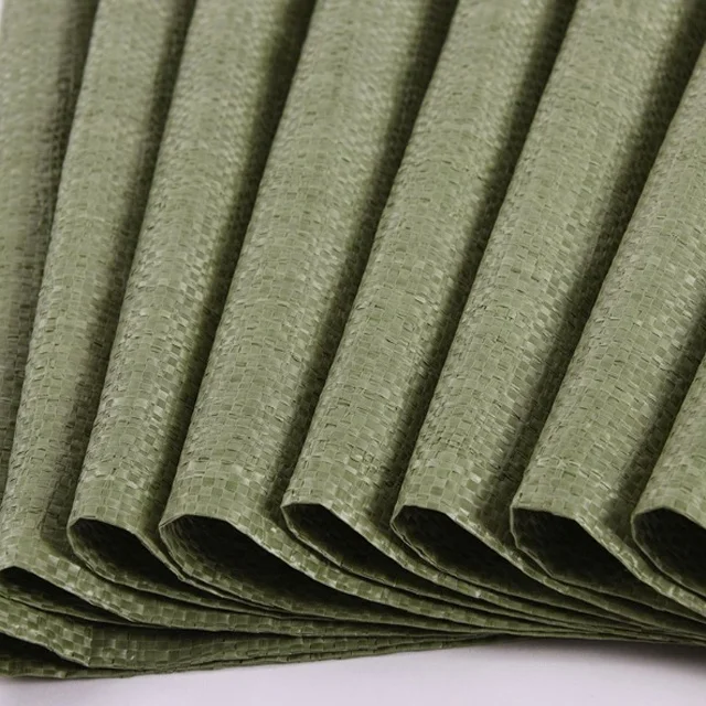 Lowest price strong quality disposable packing construction waste plastic PP woven green military sand bags