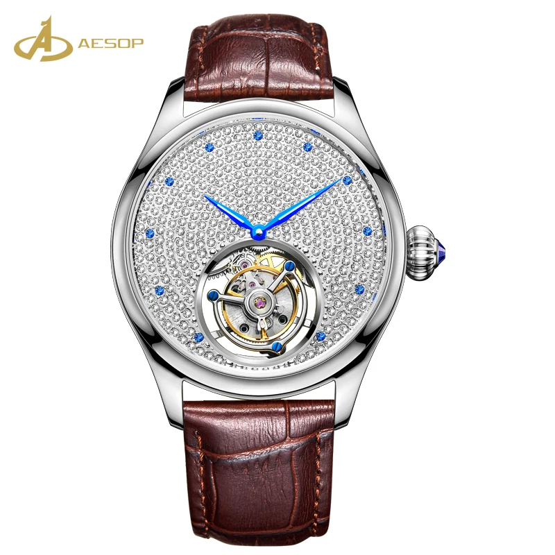 Aesop Factory Wholesale Mechanical Watch Universal Waterproof Leather Strap Automatic Tourbillon Mechanical Watch
