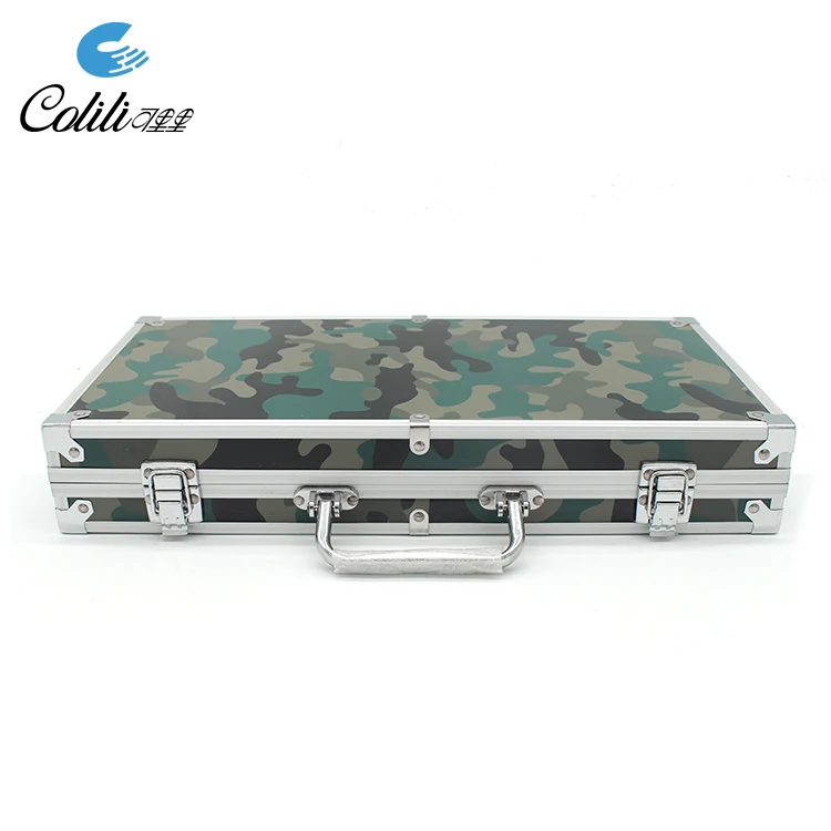 Promotional durable casino gaming set poker chips with aluminum case