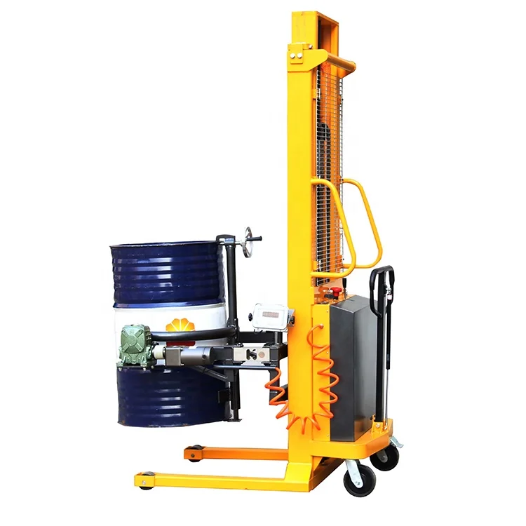 Hydraulic hand controls rotate 180 degree drum truck
