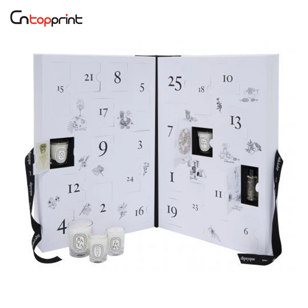 Factory Price Christmas Chocolate Advent Calendar Packaging Box Gift Box Cardboard Advent Calendar