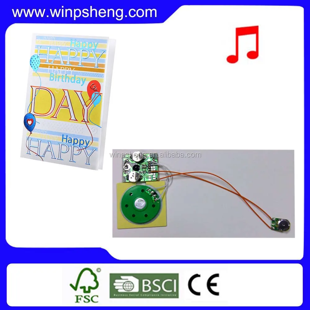 
Voice chip device push button recordable sound module for greeting cards 