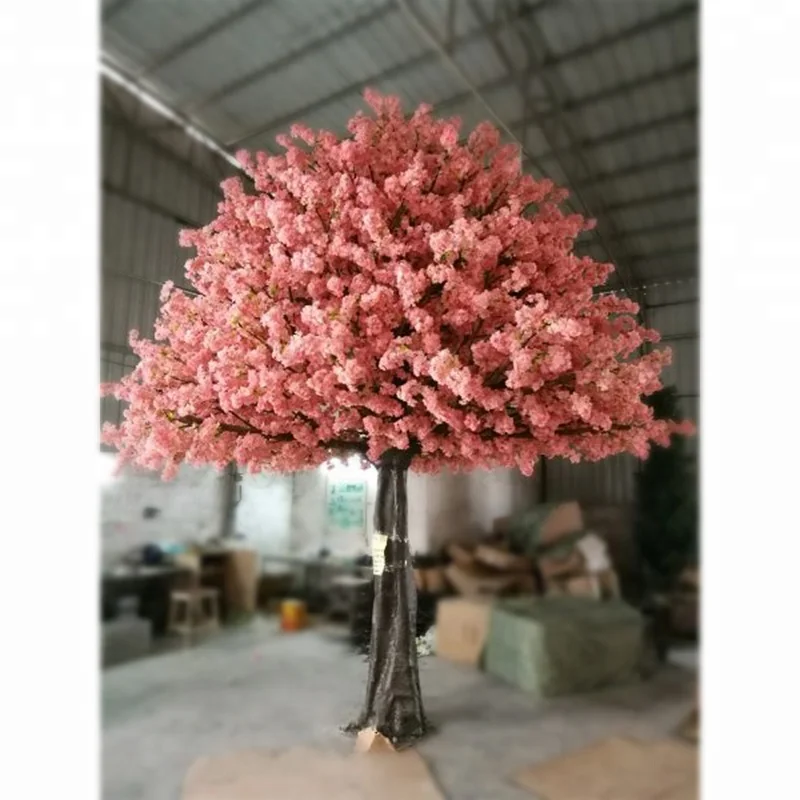 Fiberglass and iron trunk artificial silk flower cherry blossom tree manufacturer
