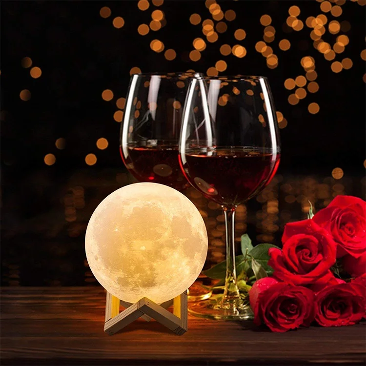 USB Warm and Cool White  Seamlessl 3D Printing Moon Light