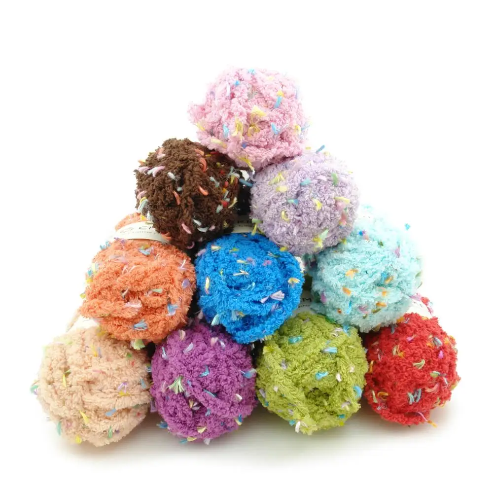 Factory price wholesale colorful polyester chenille knitting yarn made in China