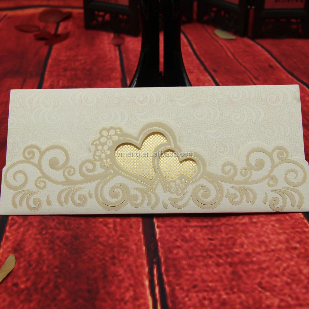 
2016 new arrival hot stamping wedding invitation card wholesale/Romantic muslin wedding cards 