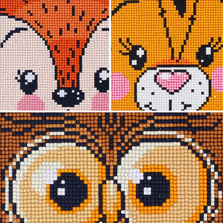 Набор для алмазной живописи «сделай сам», Модная белая мини-картина с полными стразами, 20 х20 см, мультяшный рисунок с животными