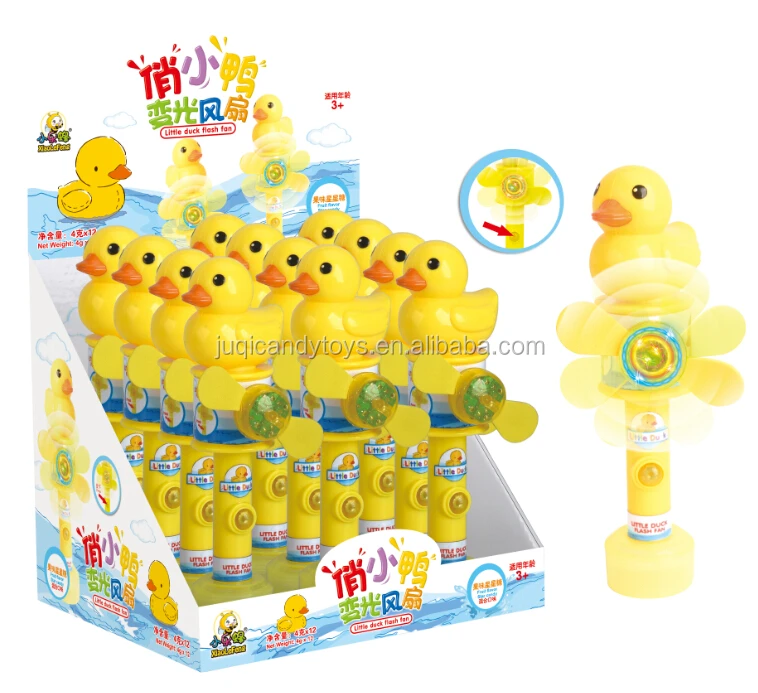 China Shantou Toy Candy Kids Duck Cartoon Fan Toy Candy With Sweet Candy