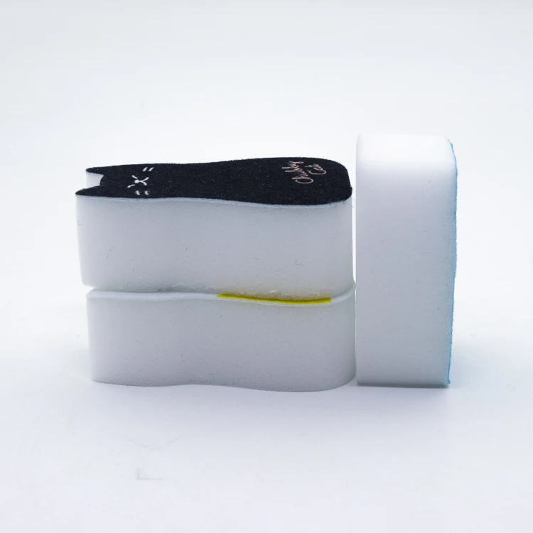 Cute cat three-piece set magic eraser sponge for  kitchen cleaning