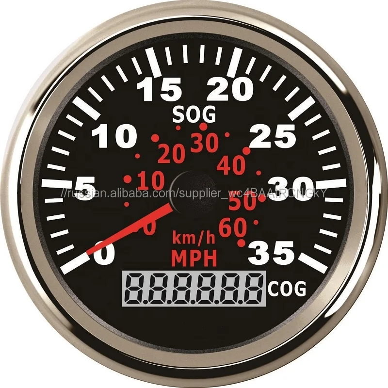 Водонепроницаемый лодка яхта 85 мм GPS Спидометр 0-35MPH 0-60 км/ч с COG