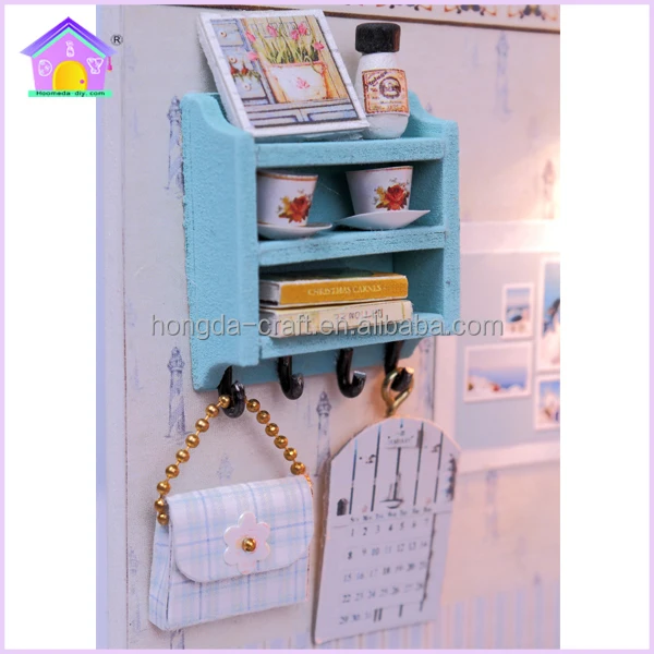 Handmade 3d Diy House Model Kit Miniature Led Light Diy Dollhouse Miniature Furniture Educational Toys Wooden Kids Doll House