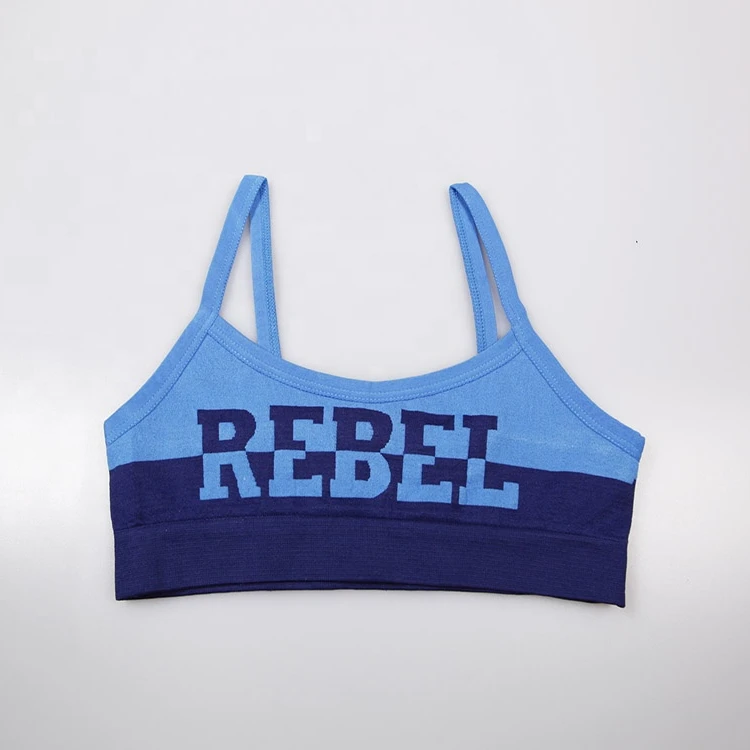 
Everyday Wear Young School Girls Seamless bra Black and Pink Yarn Dye with Letter 