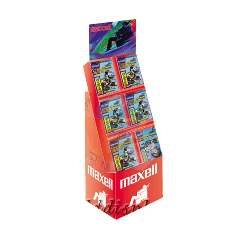 Custom cardboard retail dvd display stands / dvd display rack