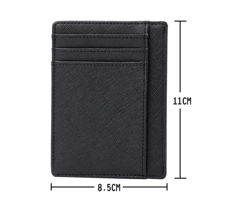 
slim minimalist front pocket RFID blocking leather wallet for men women 