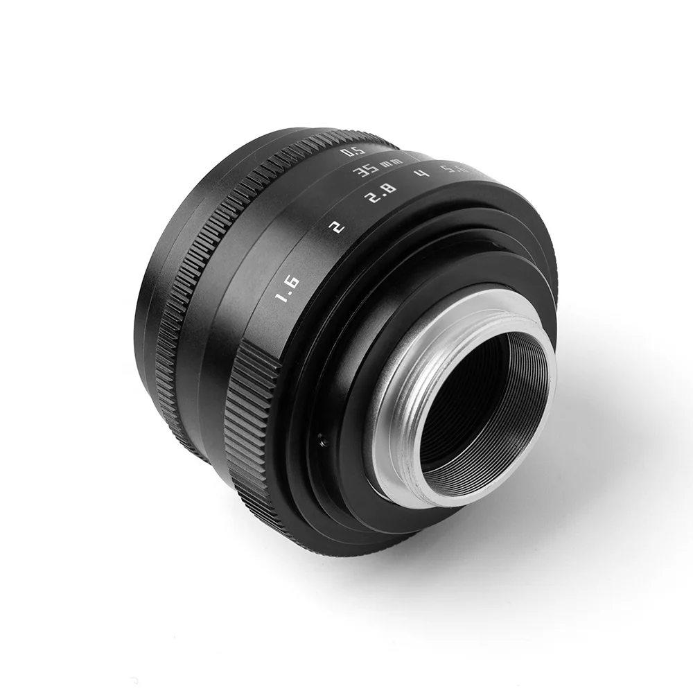 New Mini 35mm f/1.6 CCTV cine lens Manual Focus C Mount Lenses For Sony NEX5 For Canon Nikon Fujifilm X-Pro 2 Mirrorless Camera