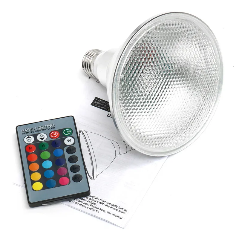 e27 Ip65 Waterproof led par38 rgb 18w light bulb