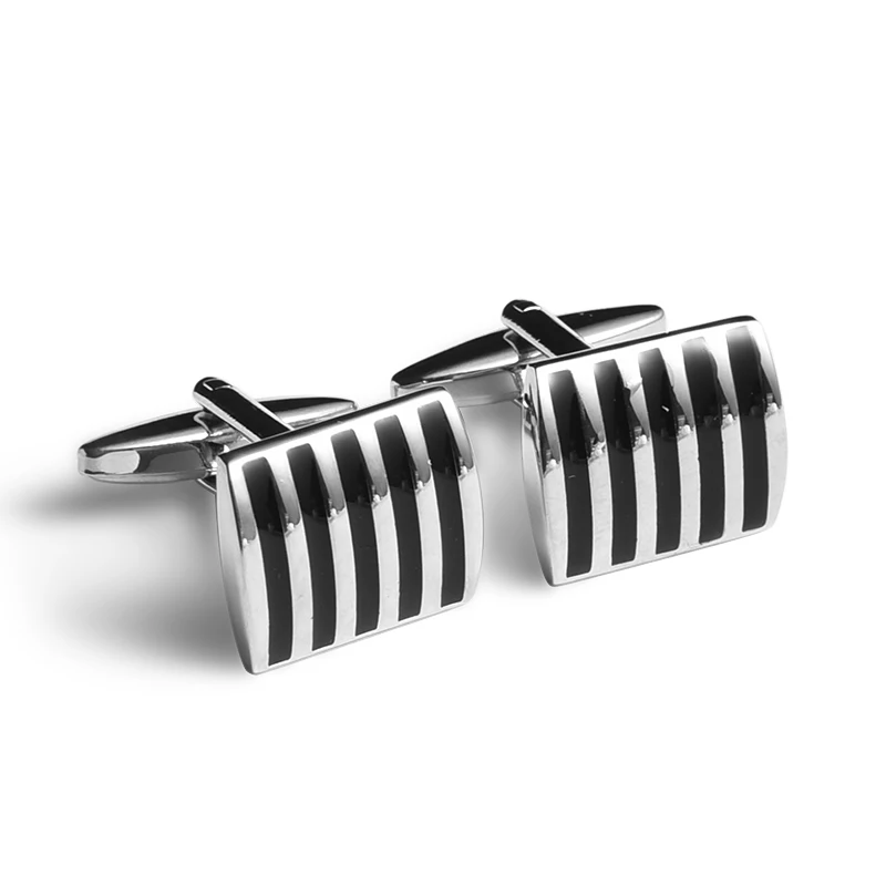 Высококачественные классические металлические запонки, мужские свадебные запонки на заказ, жесткие эмалированные запонки